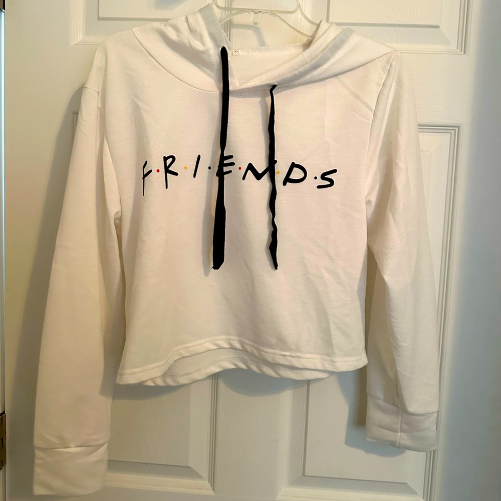 Friends XS cropped hooded long-sleeve top